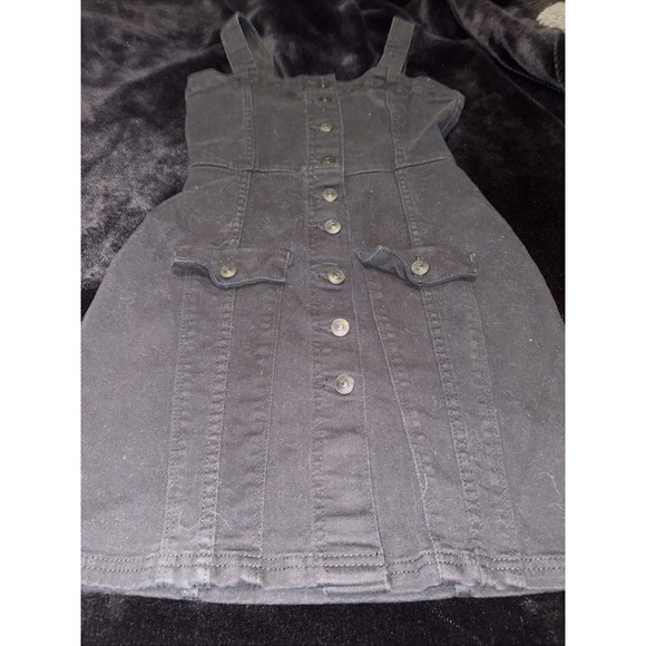 Divided Dresses & Skirts - Divided XS Denim Dress Button Up Straps Black (1H)
